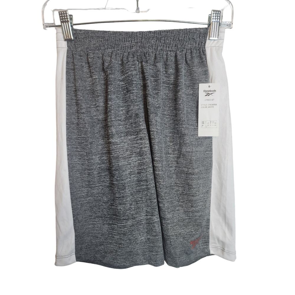 Reebok Heather Gray/White Active Shorts, NWT, Boys Size 12
